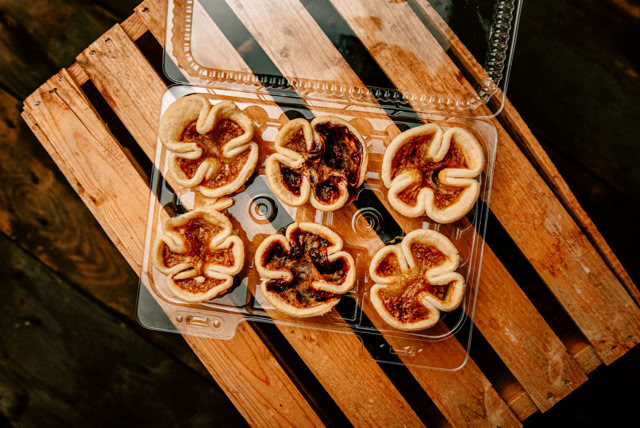 Butter tarts, open-top pastry tarts with a sweet and rich filling.